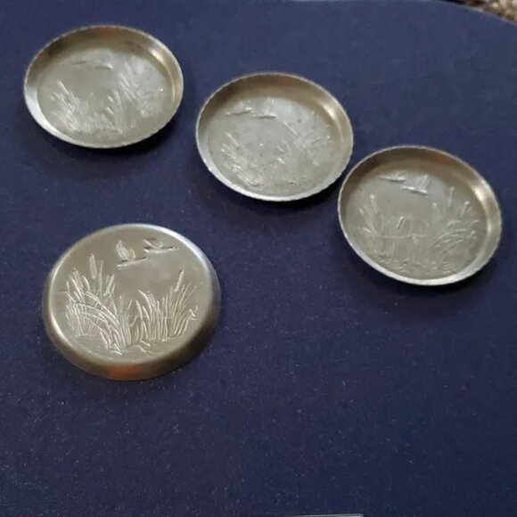 Metal lemon squeezer plus 5 aluminum wild duck drink coasters - 6 pc lot - Picture 6 of 6